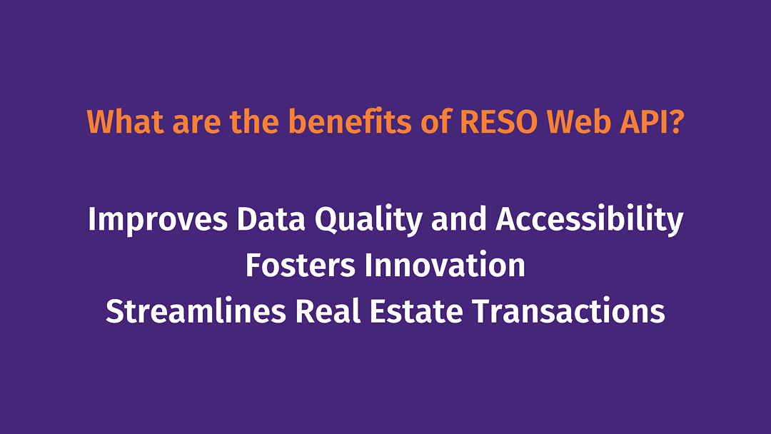 RESO Web API benefits